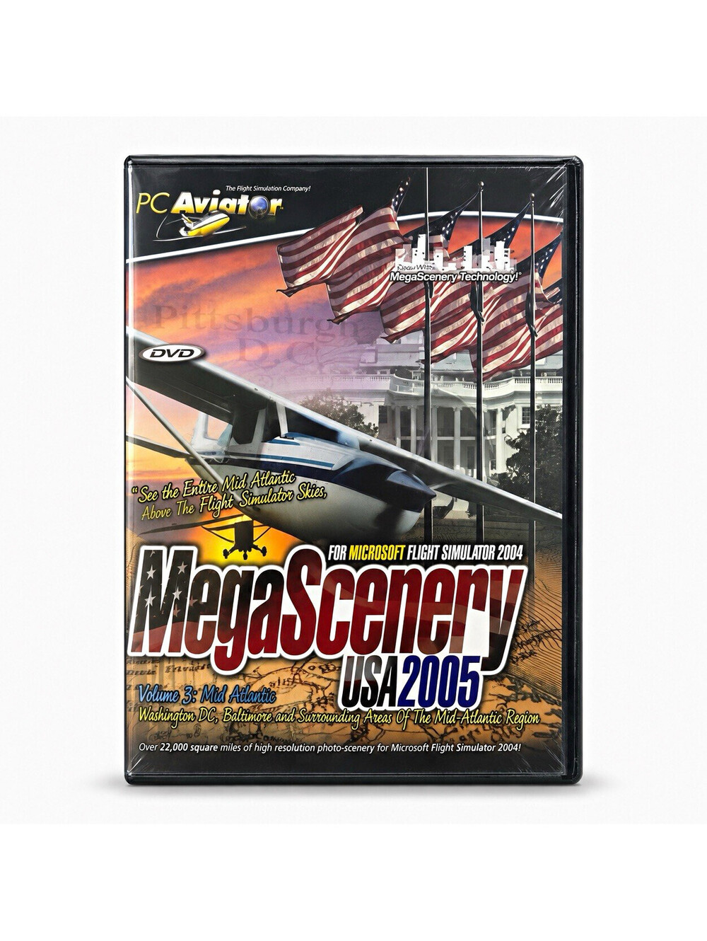 MegaScenery USA2005 Vol 3 Mid Atlantic DVD for Flight Simulator 2004 PC